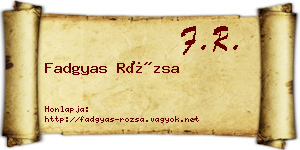 Fadgyas Rózsa névjegykártya